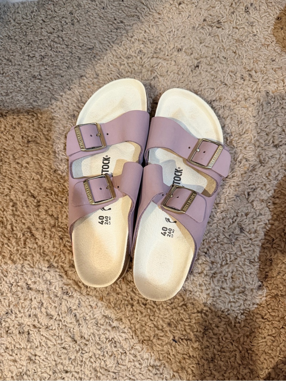Birkenstock Lavender Two-Strap Sandal with Buckles